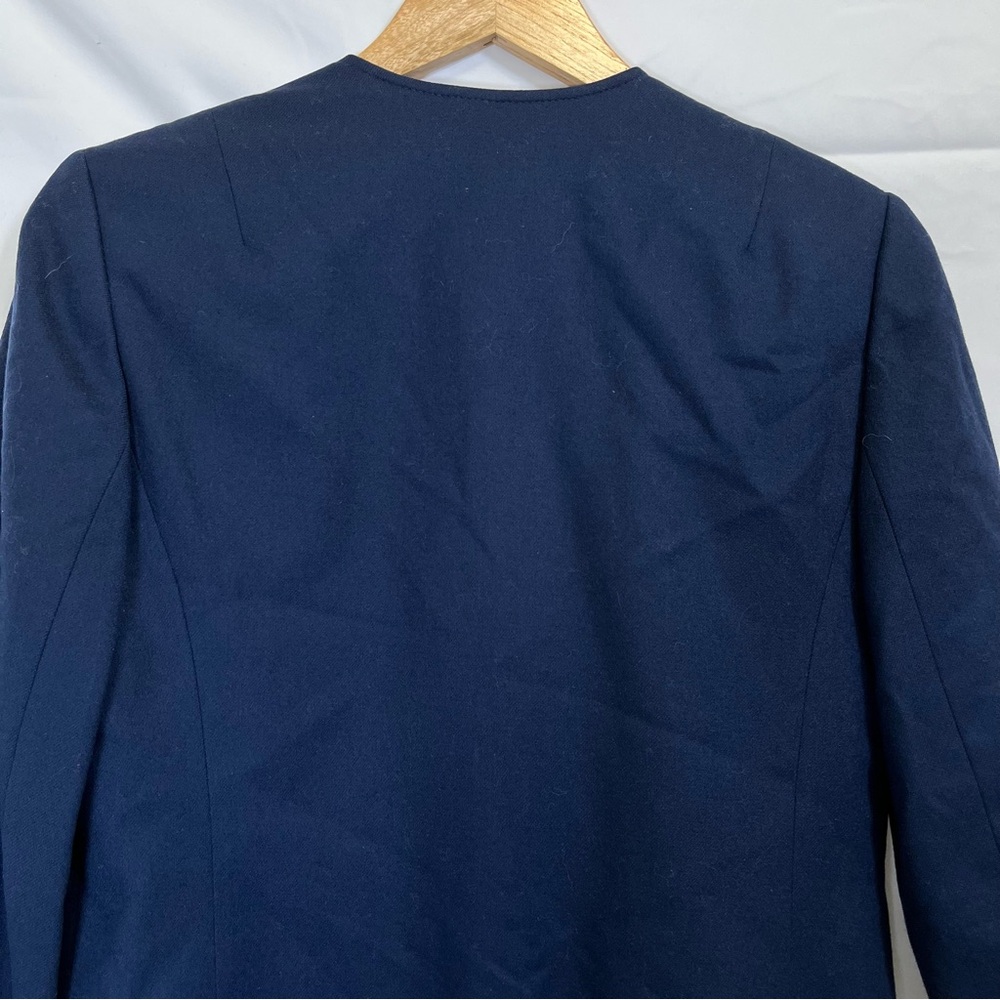 Vintage Pendleton Size 10 Womens Navy Blue 100% Virgin Wool Blazer Jacket - Picture 5 of 11